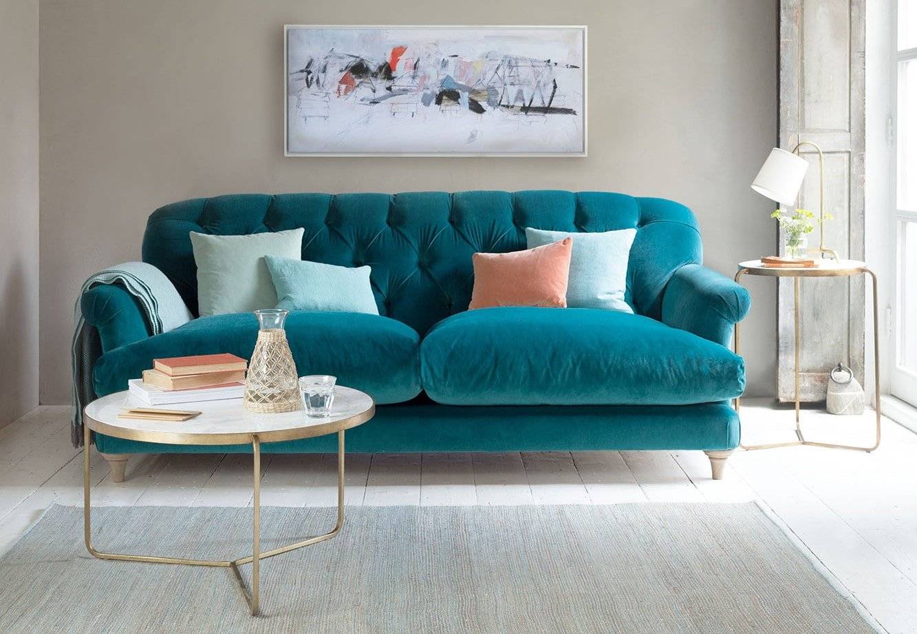 Бирюзовый диван – подбор роскошной, яркой и современной модели ( фото-идей)