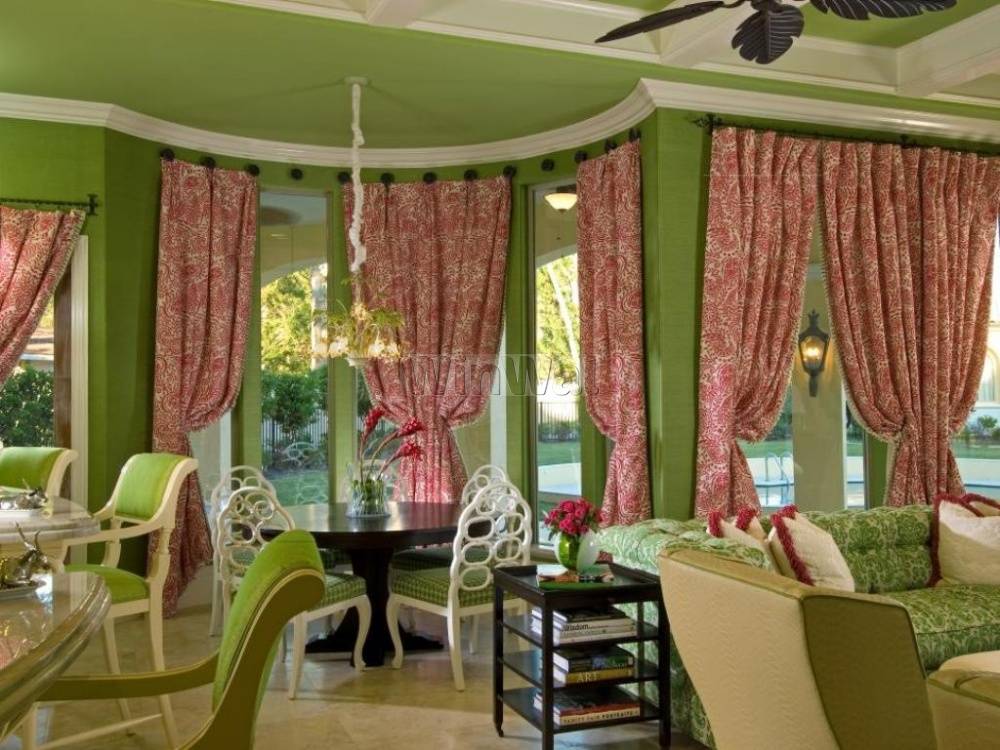 Зеленые шторы в интерьере: 125 фото красивого дизайна и сочетания