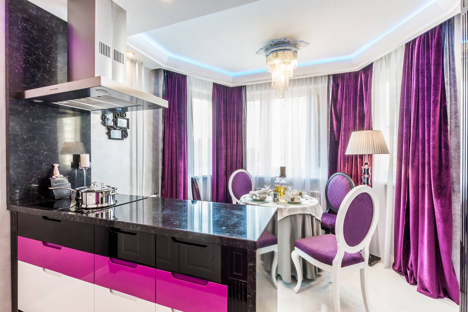 Фиолетовые шторы — 1 фото идей дизайна. Варианты идеального сочетания в интерьере.