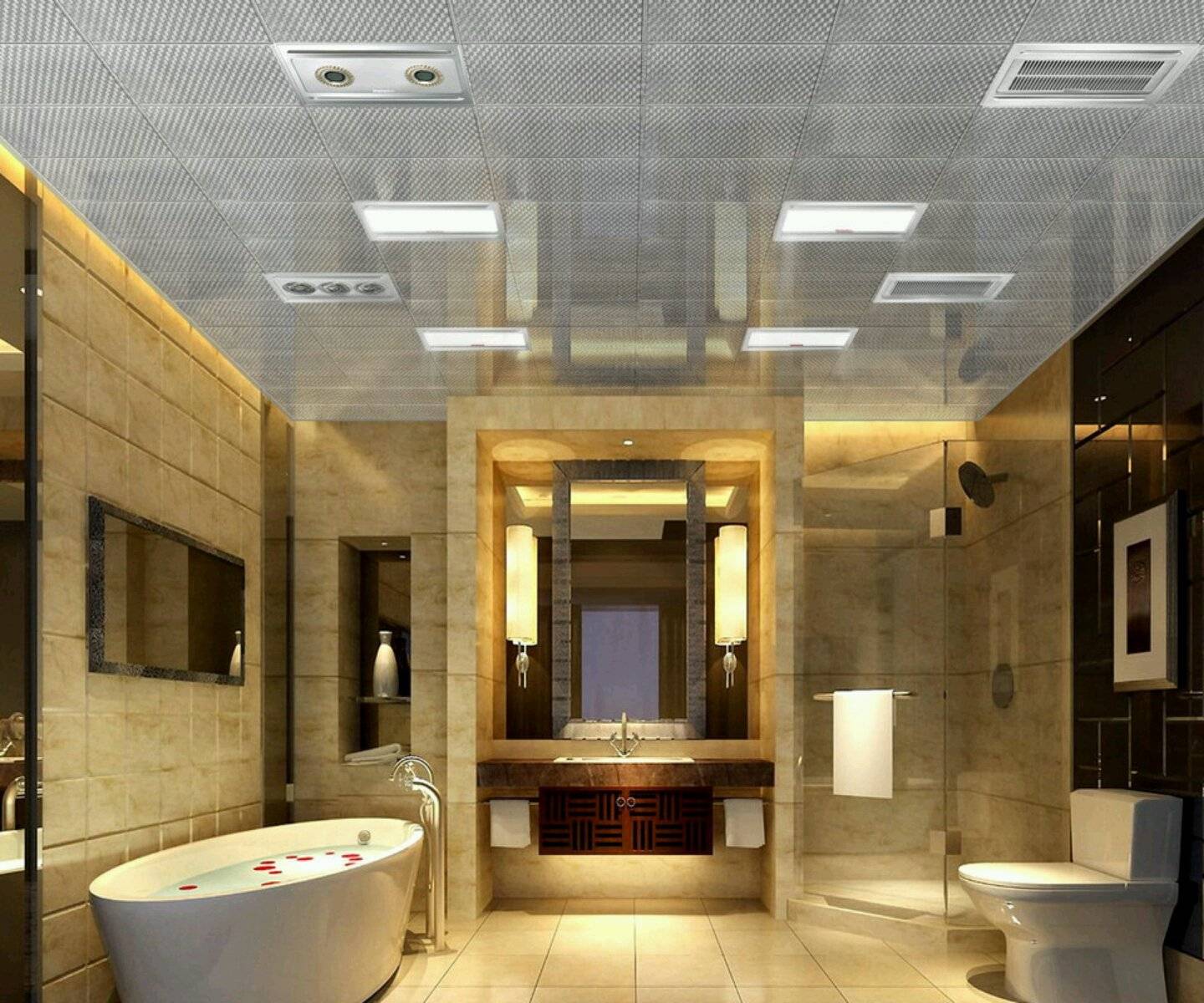 Выбор натяжного потолка в ванную комнату: советы, особенности, дизайн