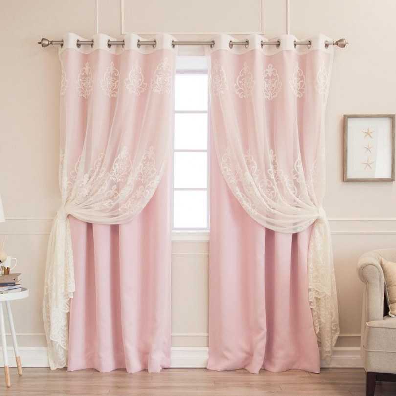 Яркие и нежные розовые шторы в интерьре