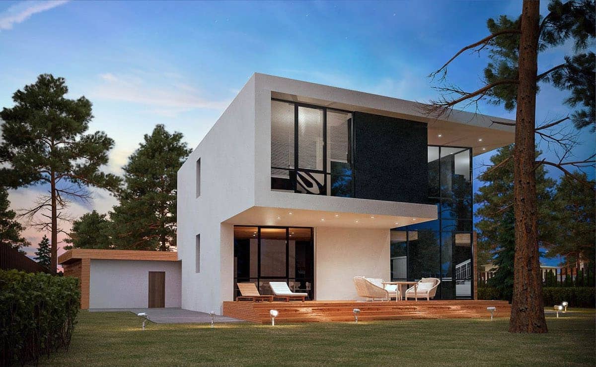 Дом с плоской крышей и панорамными окнами — 500 кв. м. геометрической простоты и безграничного простора