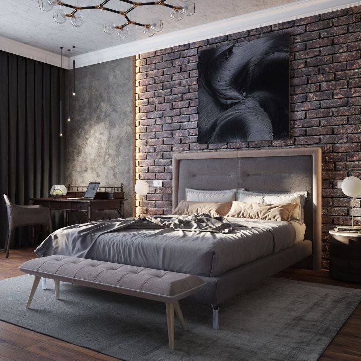 Спальня в стиле лофт — изумительный и необычный дизайн (95 фото новинок)